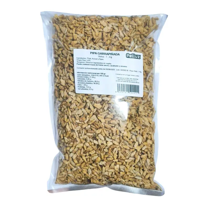 Pipas Garrapiñadas 1 Kg - Sin Conservantes Ni Colorantes - Sabor Natural de Pipa, Agua y Azúcar - Pelluz - 1