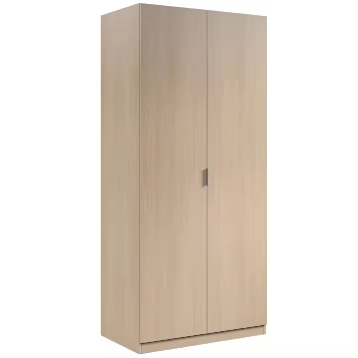 Armario ropero 2 puertas abatibles dormitorio habitación juvenil infantil mueble color roble 180x82x52 cm - 1