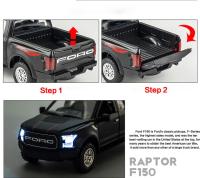Modelo De Coche De Aleación De Latón 1:32 Ford Raptor F150 Con Sonido Luz Y Retroceso Regalo De Navidad Para Niños Juguete De Coche De Escala Grande - details 2