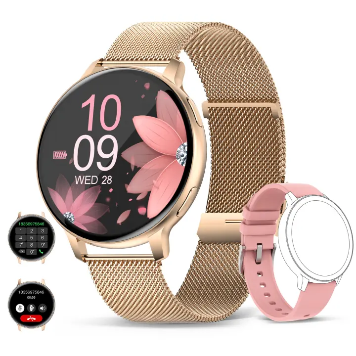 Reloj Inteligente Pantalla de 3.89cm, Batería de 650Mah, Impermeable IPX8, Seguimiento Deportivo, 100+ Modos de Ejercicio, Función de Llamada, Carga USB-Marca Cecodadi - 1