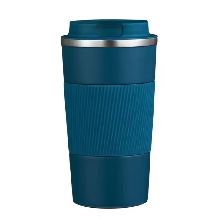 Termo Cafe, Taza Thermal 380Ml Tazas de Cafe, Taza Termo Cafe para Descargar Maple Inox sin BPA, Thermal Vase Café y Te in Prueba de Fugas, para Café Frío y Caliente, leche y té (Azul) - 1