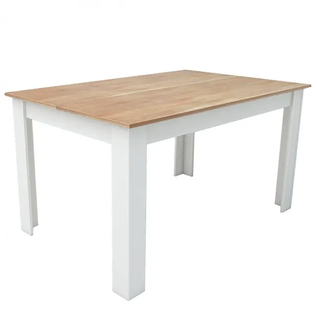 Edihome, Mesa de comedor fija Denver, Blanco y cambria, aglomerado y melamina - 1