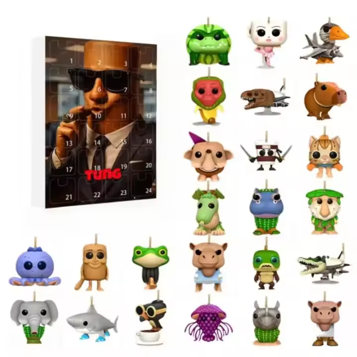 24PCS Figuras De Colección Acrílicas Italianas Brainrot Tung Sahur Llavero Colgante Tralalero Juguete Divertido Para Regalo - 1