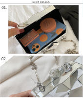 Bolso De Mano Para Mujer 2021 Mini Geométrico De Fiesta Noche Bolso De Hombro Cruzado Dorado Estilo Vintage Bolsos De Mujer - details 10
