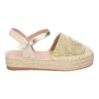 PuntoSalao Alpargatas doradas de plataforma en yute y hebilla mujer TF3307 - details 1