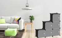 Armario Modular, Estantería de Módulos, Organizador Modular de Ropa Ropero para Hogar, Estante de Almacenamiento para Dormitorio, 16 Módulos, 3 Barras, 140x105 cm, Color Negro - details 11