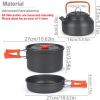 Juego De Cocina Para Camping LISM 2-3 Personas Sartenes Antideslizantes Viaje Picnic Teapot Conjunto De Ollas De Aluminio Plegable - details 3
