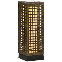 Outsunny Linterna de Jardín Luces Solares de Ratán Sintético con Luces LED Encendido y Apagado Automático para Interior Exterior Terraza Balcón Patio Arena - details 0