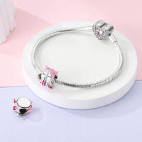 Encanto De Hummingbird De Plata Para Pulsera DIY Joyería Para Mujer Con Cada Pieza De Bola De Cúbico Zirconia Forma Irregular - details 16