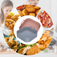 2Pcs Aspirina De Silicona Para Air Fryer Con Manija Recipiente Reutilizable Resistente Al Calor Tamaño 8 Pulgadas Placa De Hornear Cuadrada - details 2