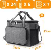 Bolsa Térmica Porta Comida 15L, Bolsa de Comida Trabajo, Nevera Pequeño Portatil para Camping, Playa, Oficina, Escuela, Gris - details 3
