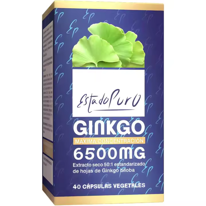 Tongil -GINKGO BILOBA en Cápsulas de 40 Unidades, 6500mg Estado Puro-Complemento alimenticio para Función Cognitiva y Memoria - 1