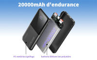 Power Bank 20.000mAh 22.5W Pequeña función de carga rápida Powerbank 1 USB-C 2 USB-A Mini Batería Externa para Teléfono Móvil Pantalla LCD para iPhone 17 16 15 14 13 Smartphones Viaje Camping - details 3