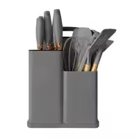 Set de Utensilios de Cocina de Silicona y Madera 19 piezas Home Cuchillos Tabla de Cortar Organizador de Cocina Pelador - details 4
