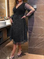 Primavera y verano nuevo vestido de las mujeres de gran tamaño V-cuello temperamento Slim lunares de alta gama hermosos vestidos de las mujeres - details 4