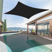 Toldo Vela de Sombra Rectangular 3x5m Negro, Toldo Impermeable con Protección UV para Jardín Terraza Patio Exterior Piscina con Cuerda Gratis - details 0