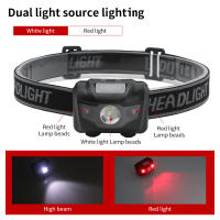BORUiT Mini Linterna De Corbata LED Con Luz Roja Y Pilas AAA Cuatro Modos Impermeable Para Camping Búsqueda Flashlight - details 1