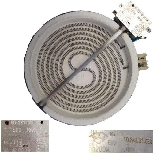 Resistencia Vitro 10.84631.020 60.23170.001 TEKA 600/510 4 P.V.T.R 1200w 220-230V 16,5 cms SWAP / DESMONTAJE - 1