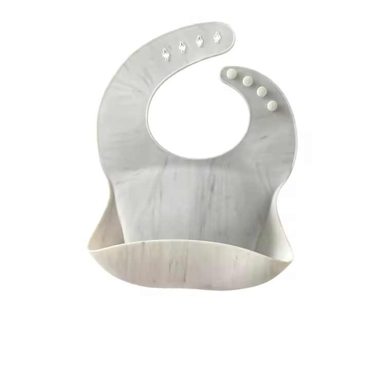 Babero de Silicona Impermeable y Flexible con Cuello Ajustable y Bolsillo Recoge-Migas - 1