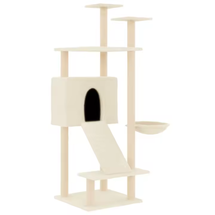 Rascador para Gatos con postes de ISAL crema 153 cm - 1
