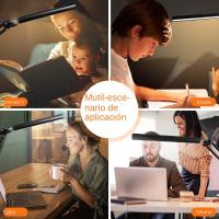 Lámpara De Escritorio LED Plegable Con Brazo Largo Y Ajuste De 3 Colores Luz De Mesa Para Dormitorio Sala De Estar Lectura Computadora - details 19