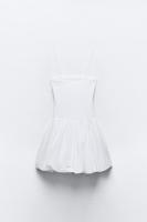 ZBZA Vestido Mini Chic Para Mujer Con Cintura Alta Y Mangas Spaghetti Estilo Balón De Punto De Poliéster Solado Sólido Con Patchwork - details 19
