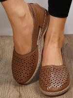 Sandalias De Tacón Alto Para Mujer 2023 Casual Suela Plancha Material De Suela De Goma Estilo Vintage Hueco Salón De Verano Zapatos Para Mujer - details 2
