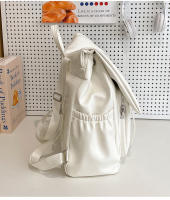 Bolso tipo mochila para el hombro con colgante, moderno, sencillo, informal y de gran capacidad para mujer, con textura y estilo. - details 6