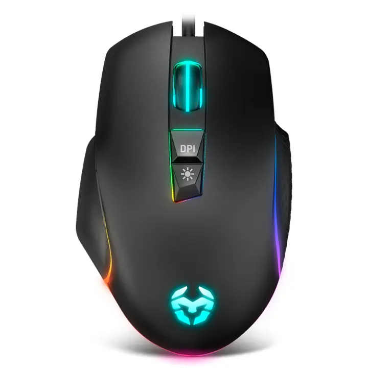 KROM KEOS - Ratón Gaming, Sensor Óptico de gran precisión, 6400 DPI, RGB Rainbow, 7 botones programables, color Negro - 1