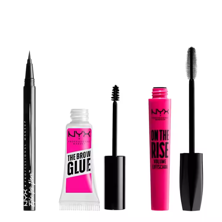 NYX Professional MakeUp | Rutina imprescindibles para los ojos: Epic ink liner + The Brow Glue + On the Rise Mascara: Crea una mirada impactante con esta rutina de productos esenciales para los ojos. - 1