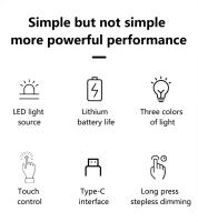 Lámpara De Escritorio LED Táctil Recargable Sin Cable Con Luz Dimmer En 3 Colores Para Decoración De Dormitorio Restaurante Barra - details 1