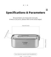 Tiartisan Caja De Almuerzo De Titanio 800ML Para Exteriores Y Camping Portátil Plegable Con Mango Contenedor De Alimentos Resistente Al Agua - details 9