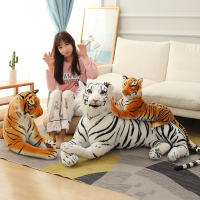 Juguete De Peluche Tigre Realista Suave Animal Silvestre Simulación Regalo De Cumpleaños Para Niños Blanco Y Marrón - details 1