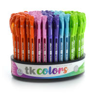 Office Box Bolígrafos TK Colors - Bolígrafos de Tinta Semigel con Punta Metálica y Cuerpo Triangular en Acabado Soft Touch - details 2