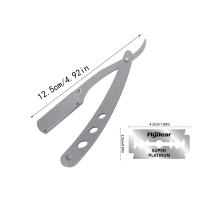 Cuchilla De Afeitar Recta 1pc Acero Inoxidable Profesional Para Barbear Y Afeitar Manual Herramienta De Afeitar Para Hombres - details 1