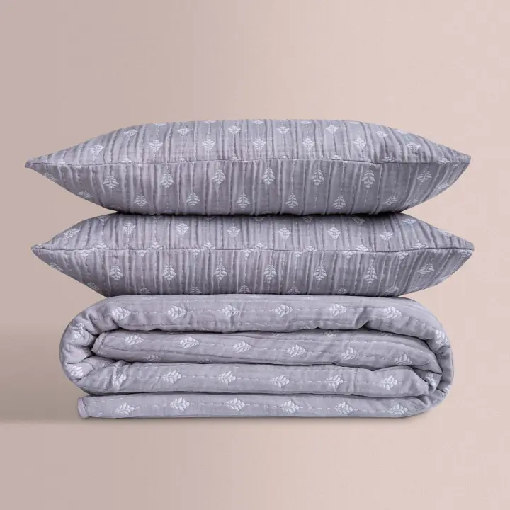 Colcha Don Algodon Layna Gris - 1