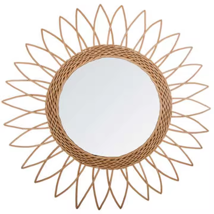 Atmosphera Espejo de Ratán de Sol Redondo D.50cm Beige - 1