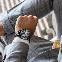 Reloj De Mezclilla Forsining Para Hombre Lujo Automático Mecánico Estilo Casual Mostrador Multifuncional Negro Dorado - details 10
