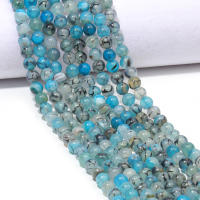 Talares De Piedra Natural Agate Azul Dragón Veinado Negro Bolas Redondas Para Fabricación De Joyas Pulsera Collar Accesorios 6/8/10mm - details 0