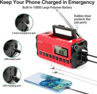 Radio De Emergencia Portátil Con Luz De Lectura Y Batería Recargable De 10000mAh Resistente Al Agua AM/FM/SW/NOAA Alerta Solar Hand Crank - details 2