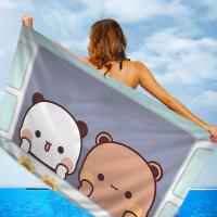 Toalla De Playa Absorbente Y Secado Rápido De Microfibra Panda Cartoon Bubududu Suave Para Yoga Natación Senderismo Toalla De Baño Rectangular Tamaño 76x182 Cm - details 6