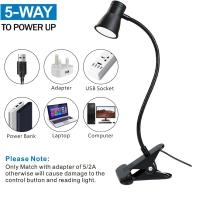 Lámpara De Lectura LED Para Mesa Con Clip Luz Flexible Para Libros Ajustable Brillo Iluminación Nocturna Para Estudio - details 4