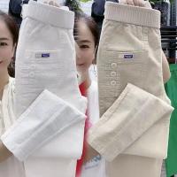 Pantalones Casuales Para Mujer Talla Grande Con Bolsillos Y Volantes Estilo Vintage Ajuste Suave Para Primavera Otoño Invierno - details 20