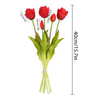 Nueva Parroquial Ola Tulipán De Silicona Flores Artificiales Suaves Y Cómodas Arreglo Floral Decoración Para Hogar Y Sala De Estar - details 3