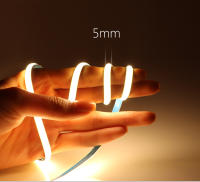 Tira De LED COB DC12V 5mm Alta Densidad Fácilmente Flexible Con Adhesivo 320LEDs/M Luz De Bandeja Ultra Delgada Para El Hogar - details 7
