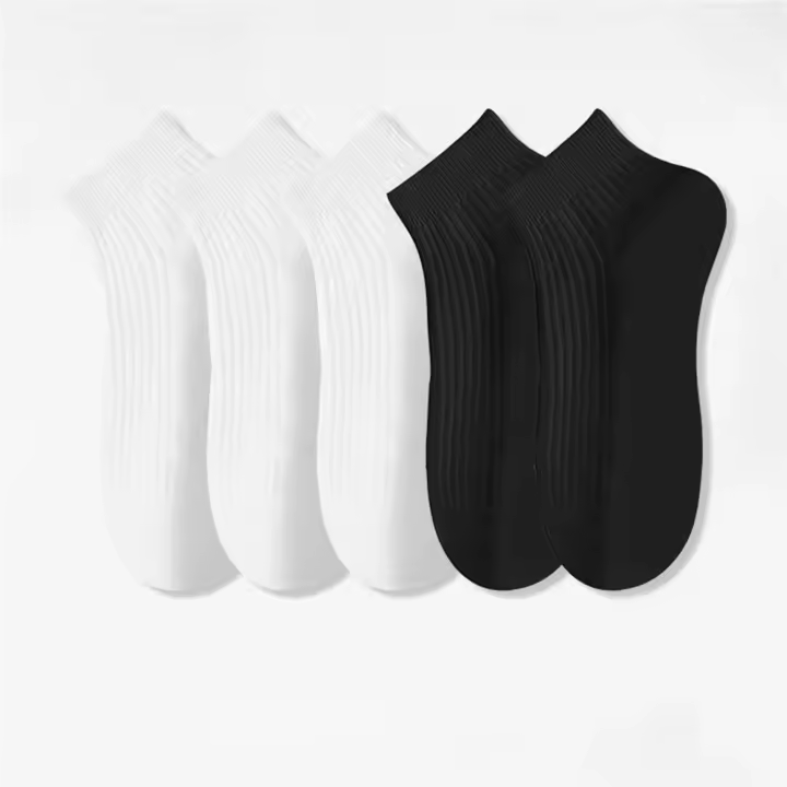 5 Pares De Calcetines De Tobillo Para Mujer Algodón 100% Absorbentes De Sudor Invisibles Bajo Botas EU 36-42 Calcetines Casuales De Pierna Corta - 1