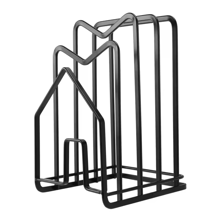 Organizador de tabla de cortar, soporte de acero plano, estante de encimera de cocina, tapas de sartén - 1