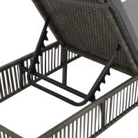 vidaXL Tumbona con cojín de ratán sintético Sillas de Exterior Ideal para jardín, playa, piscina, terraza Tumbona Piscina Tumbonas Playa Tumbonas Jardín Exterior - details 4