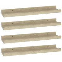 vidaXL Estantes de pared 4 unidades 40x9x3 cm Blanco brillante, Blanco, Negro Mueble Almacenaje Estantería para Oficina, Estudio, Dormitorio Estantería/Librería/ mueble de Almacenamiento - details 1