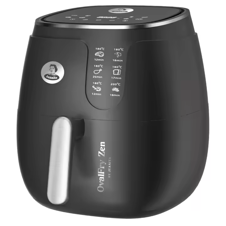 Juanita - Freidora de aire Oval Fryzen - 1700W de potencia, 6 Litros, 8 programas de cocinado, panel táctil digital, antiadherernte - 1